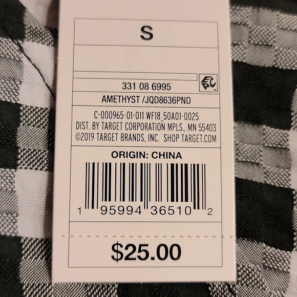 WILD Fable long sleeve purple and black gingham dress size small - Picture 7 of 12